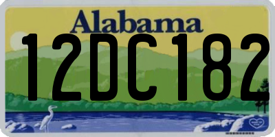 AL license plate 12DC182