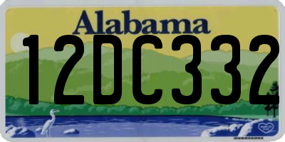 AL license plate 12DC332