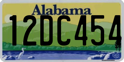 AL license plate 12DC454
