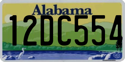 AL license plate 12DC554