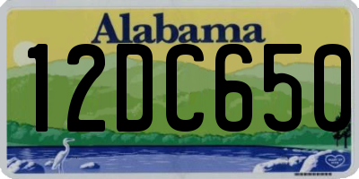 AL license plate 12DC650