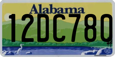 AL license plate 12DC780