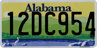 AL license plate 12DC954