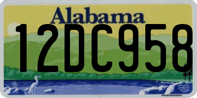 AL license plate 12DC958