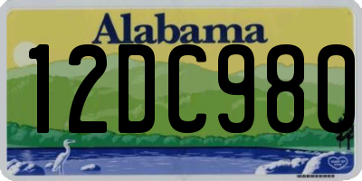 AL license plate 12DC980