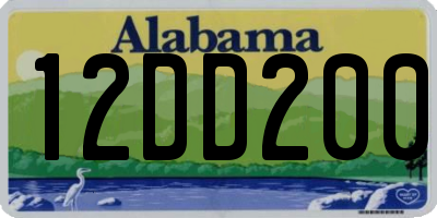 AL license plate 12DD200