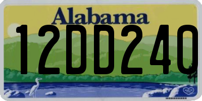 AL license plate 12DD240