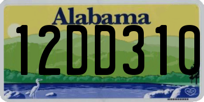 AL license plate 12DD310