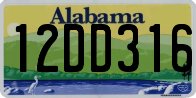 AL license plate 12DD316