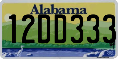 AL license plate 12DD333
