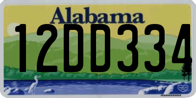 AL license plate 12DD334