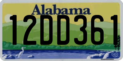 AL license plate 12DD361