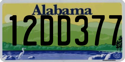 AL license plate 12DD377