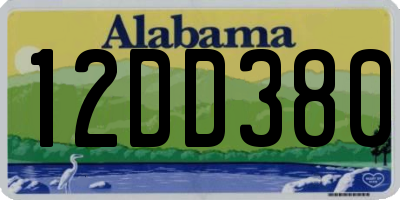 AL license plate 12DD380