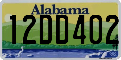 AL license plate 12DD402