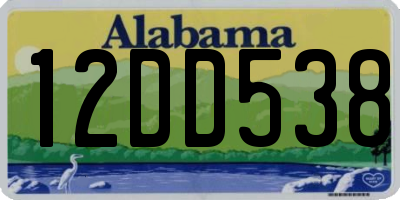 AL license plate 12DD538