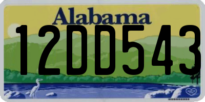 AL license plate 12DD543