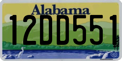 AL license plate 12DD551