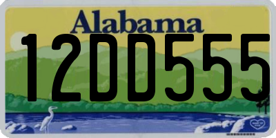 AL license plate 12DD555
