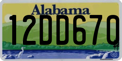 AL license plate 12DD670