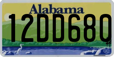 AL license plate 12DD680