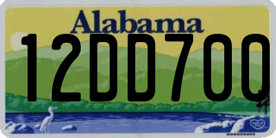 AL license plate 12DD700