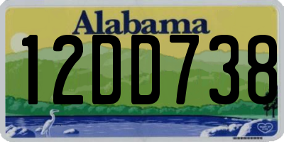 AL license plate 12DD738