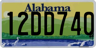 AL license plate 12DD740