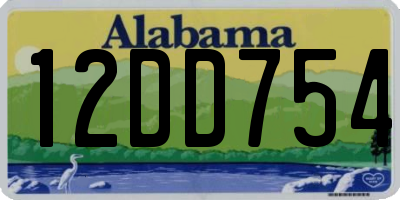 AL license plate 12DD754
