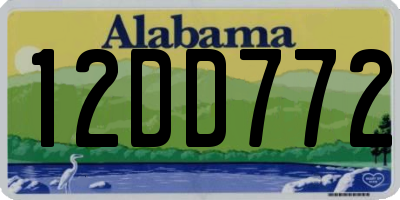 AL license plate 12DD772