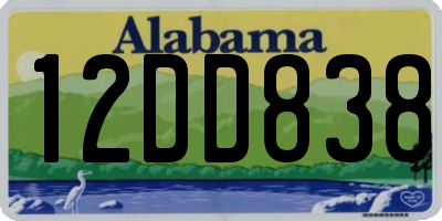 AL license plate 12DD838