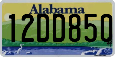 AL license plate 12DD850
