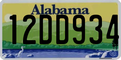 AL license plate 12DD934