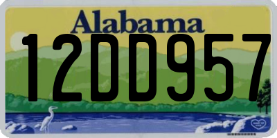AL license plate 12DD957