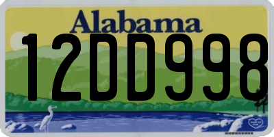 AL license plate 12DD998