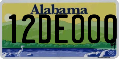 AL license plate 12DE000