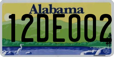 AL license plate 12DE002
