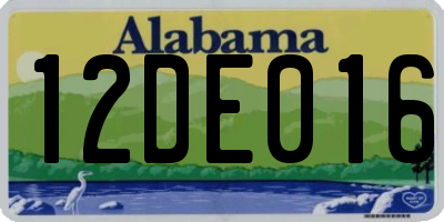 AL license plate 12DE016