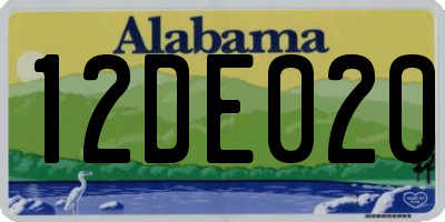AL license plate 12DE020