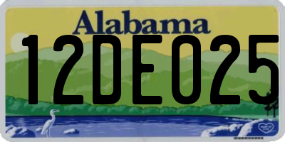 AL license plate 12DE025