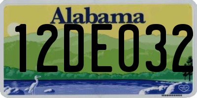 AL license plate 12DE032