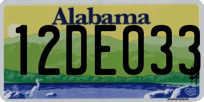 AL license plate 12DE033