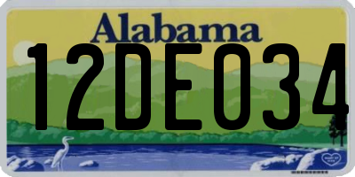 AL license plate 12DE034