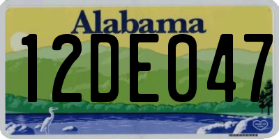 AL license plate 12DE047