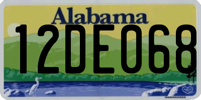AL license plate 12DE068