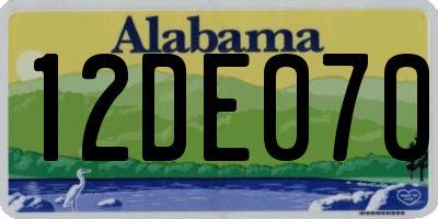 AL license plate 12DE070