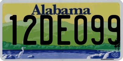 AL license plate 12DE099