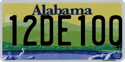 AL license plate 12DE100