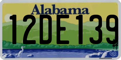 AL license plate 12DE139