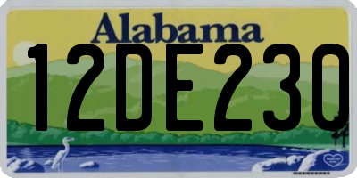 AL license plate 12DE230